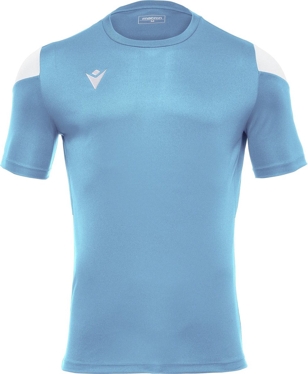 Macron Polis Shirt Korte Mouw Heren - Hemelsblauw / Wit | Maat: XL