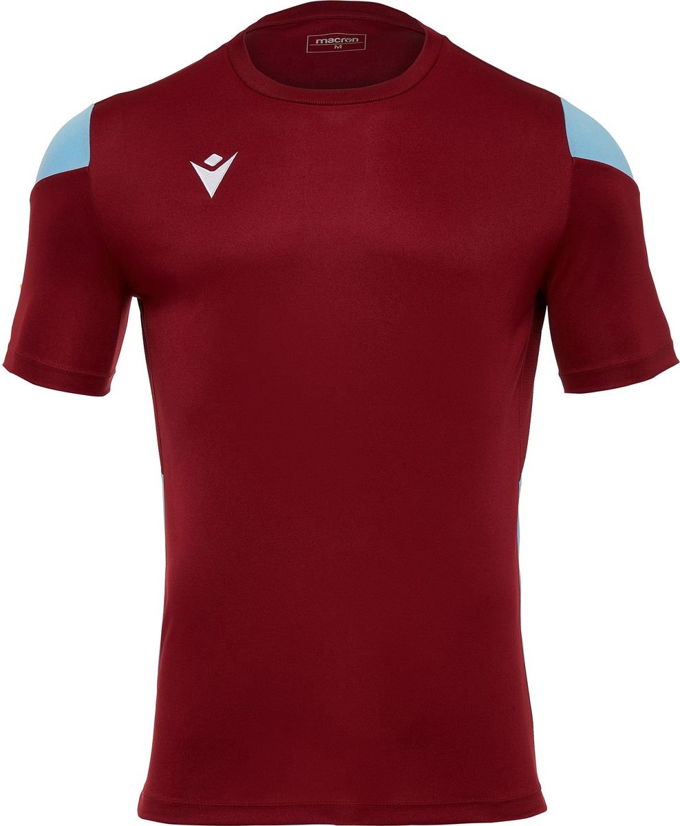 Macron Polis Shirt Korte Mouw Heren - Bordeaux / Hemelsblauw | Maat: 5XL