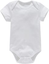 baby jumpsuit korte mouw tas scheet jurkje wit(6M)