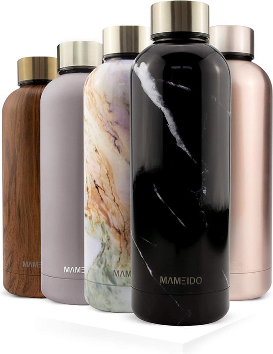 Mont-Clair Roestvrijstalen waterfles, vacuüm geïsoleerd BPA-vrij, 12 uur warme en 24 uur koude dranken fles, metalen waterfles 500 ml lekvrij, ideaal voor volwassenen, kinderen, hardlopen - zilver