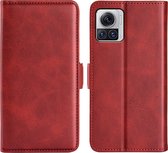 Motorola Edge 30 Ultra Hoesje - MobyDefend Luxe Wallet Book Case (Sluiting Zijkant) - Rood - GSM Hoesje - Telefoonhoesje Geschikt Voor Motorola Edge 30 Ultra