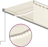 vidaXL - Luifel - automatisch - met - rolgordijn - LED - windsensor - 5x3 - m - crème