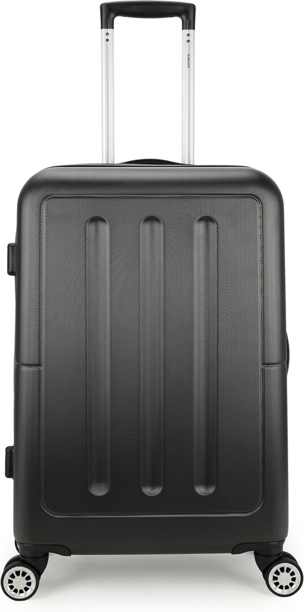 Decent NEON-FIX Spinner TSA Reiskoffer 66x42x26 cm- Middelmaat trolley 65 liter- Lichtgewicht koffer - Reiskoffer - Veilig TSA Cijferslot – Spinner middenmaat koffer- Antraciet