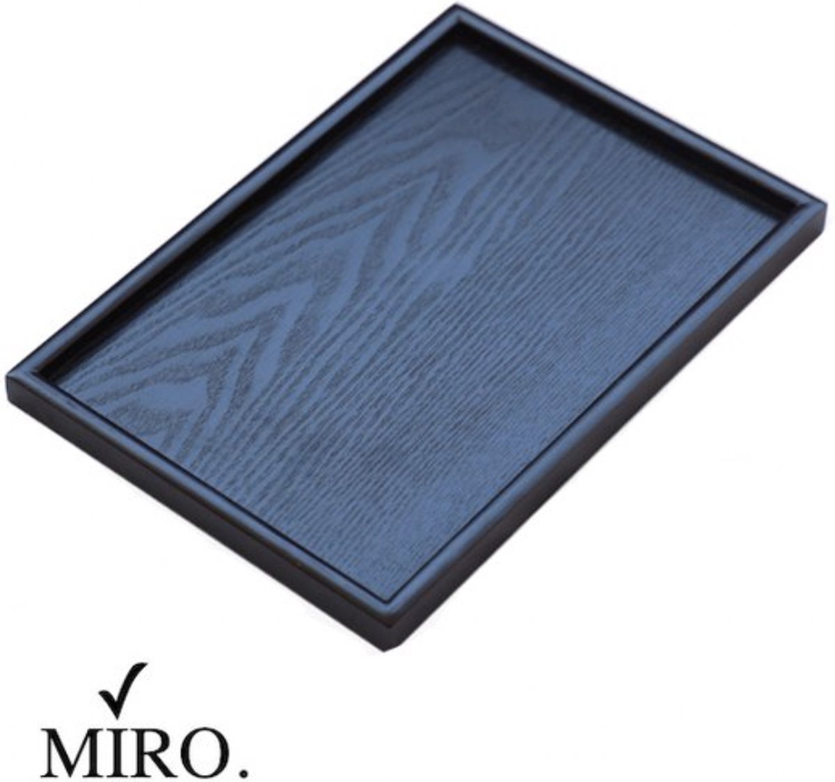 MIRO Houten Dienblad Rechthoekig - Decoratieve Dienbladen - Serveerblad - Sierblad - 27 x 36 CM - Zwart