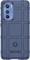 MobyDefend Hoesje - Geschikt voor Motorola Edge 30 - Rugged Shield TPU Backcover - Blauw