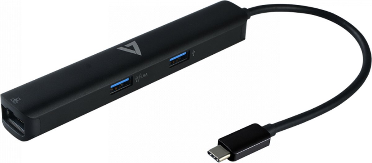 V7 CD52893 Docking USB 3.2 Gen 1 (3.1 Gen 1) Type-C Zwart