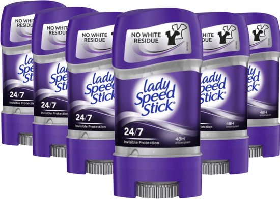 Lady Speed Stick Invisible Protection Deodorant Vrouw 6 x 65 g Gel - Deodorant - 48h Anti Transpirant Stick