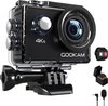 Gookam®️ - GO2 Action Camera 4K met Microfoon - 40 Meter Waterproof - 20 MP - Met veel Accessoires - Zwart