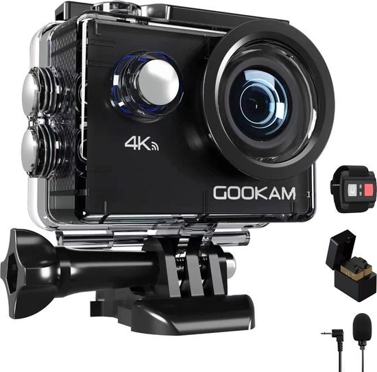 Gookam®️ - GO2 Action Camera 4K met Microfoon
