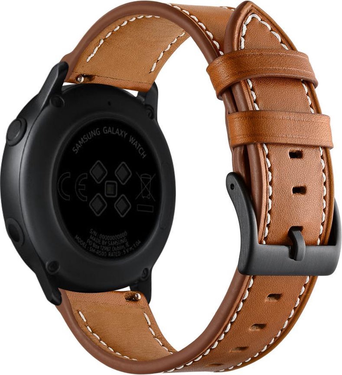 YONO Smartwatch Bandje - 22mm - geschikt voor Samsung Galaxy Watch 3 45mm - 46mm - Gear S3 Classic - Frontier - Polar Vantage M M2 V3 Grit X - Garmin Vivoactive 4 - Forerunner 265 - Venu 3 2 - Leer - Bruin