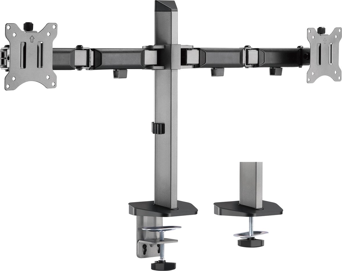 My Wall bureaubeugel voor 2 monitoren tot 32 inch / full motion / zwart/zilver