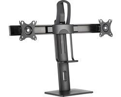 My Wall bureaustandaard voor 2 monitoren tot 27 inch - crossbar / full motion met veersysteem / zwart