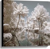 WallClassics - Toile - Lac avec Arbres Blancs - 60x60 cm Photo sur Toile Peinture (Décoration murale sur Toile)
