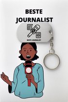 Beste Journalist Sleutelhanger inclusief kaart – Journalist cadeau – beste Journalist- Leuk kado voor je Journalist om te geven - 2.9 x 5.4CM