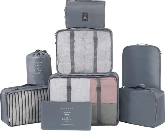 Vailando 3-pack grote canvas dekbed opbergzakken voor kleding trui kleding organizer met dubbele rits drie handgrepen voor deken kast opslag container
