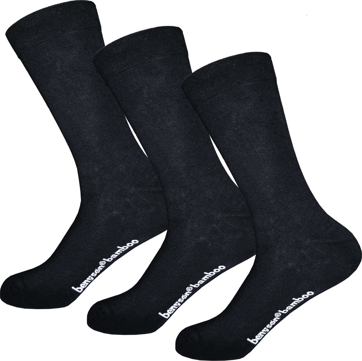 BENYSØN 6-paar Bamboe sokken - Naadloos - Unisex - 40 - Zwart