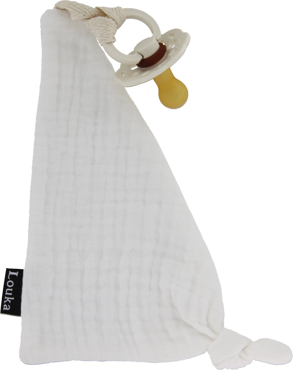 Goedkoopste Louka Speendoekje driehoek hydrofiel crème - speenknuffel - excl. Bibs speen