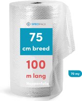 Specipack® Noppenfolie - Ideaal om breekbare spullen te verpakken - Luchtkussenfolie - Effectief voor verpakkingsmaterialen - Verpakkingsfolie - 75 cm x 100 m x 70 MY