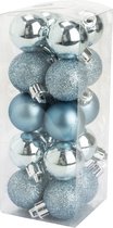 Cosy & Trendy Kerstballen - 20 ST - ijsblauw - mat - glans - glitter - kunststof