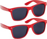 Hippe party - zonnebril - rood - 2 stuks - carnaval/verkleed