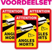 Dode Hoek Sticker Bus - Voordeelset van 3 stuks - 17 x 25 cm - Waarschuwing - Attention Angles Morts