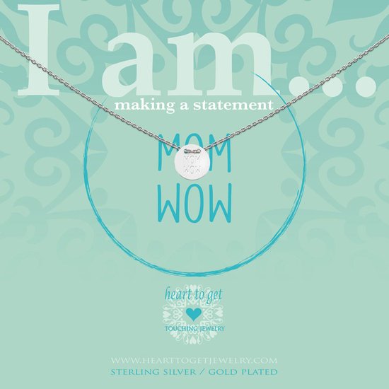 Heart to get IAM431N-MOMW-S Ketting Mom Wow zilver (Collier).