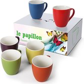 MiaMio - Ensemble économique de 6 tasses à café/thé colorées - mugs - 350ml