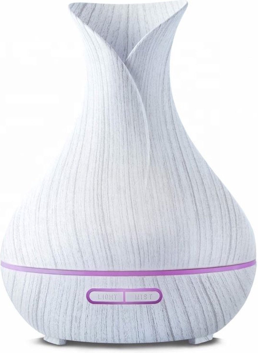 Goedkoopste Aromaverdamper voor essential oil Vaas luchtbevochtiger wit grijs electric diffuser 550ml grote ruimte 7 kleuren led verlichting
