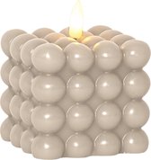 Bougie LED Star Trading Flamme Dot - beige - 7,5 x 7,5 x 9,5 cm (LxlxH) - Avec minuterie