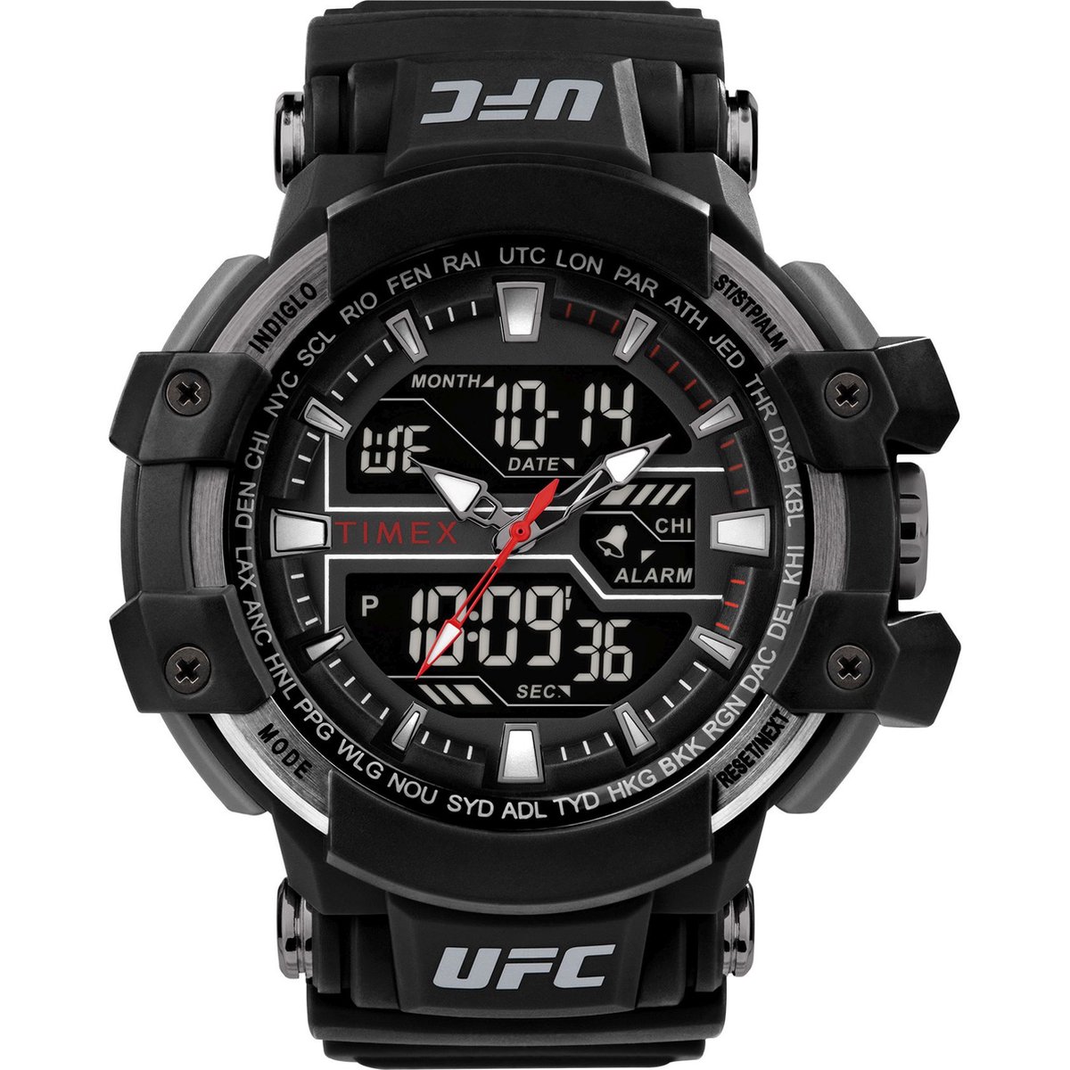 Timex UFC Combat TW5M51800 Horloge - Kunststof - Zwart - Ø 53 mm