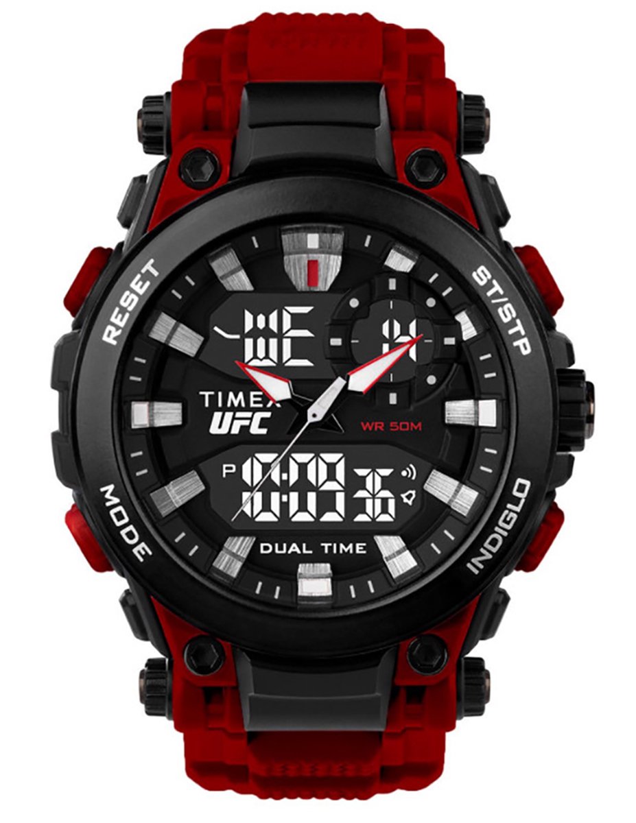 Timex UFC Impact TW5M53000 Horloge - Kunststof - Rood - Ø 50 mm