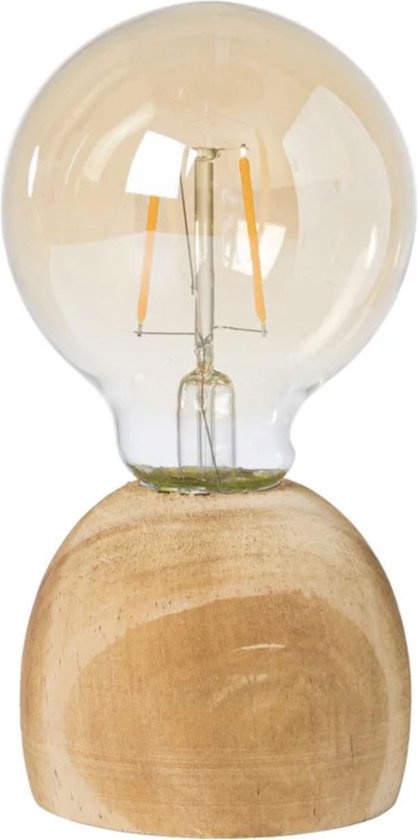 Mm Koreaans Atletisch Houten decoratie LED lamp op batterij - 17x8cm - Rustiek licht - Decolamp |  bol.com