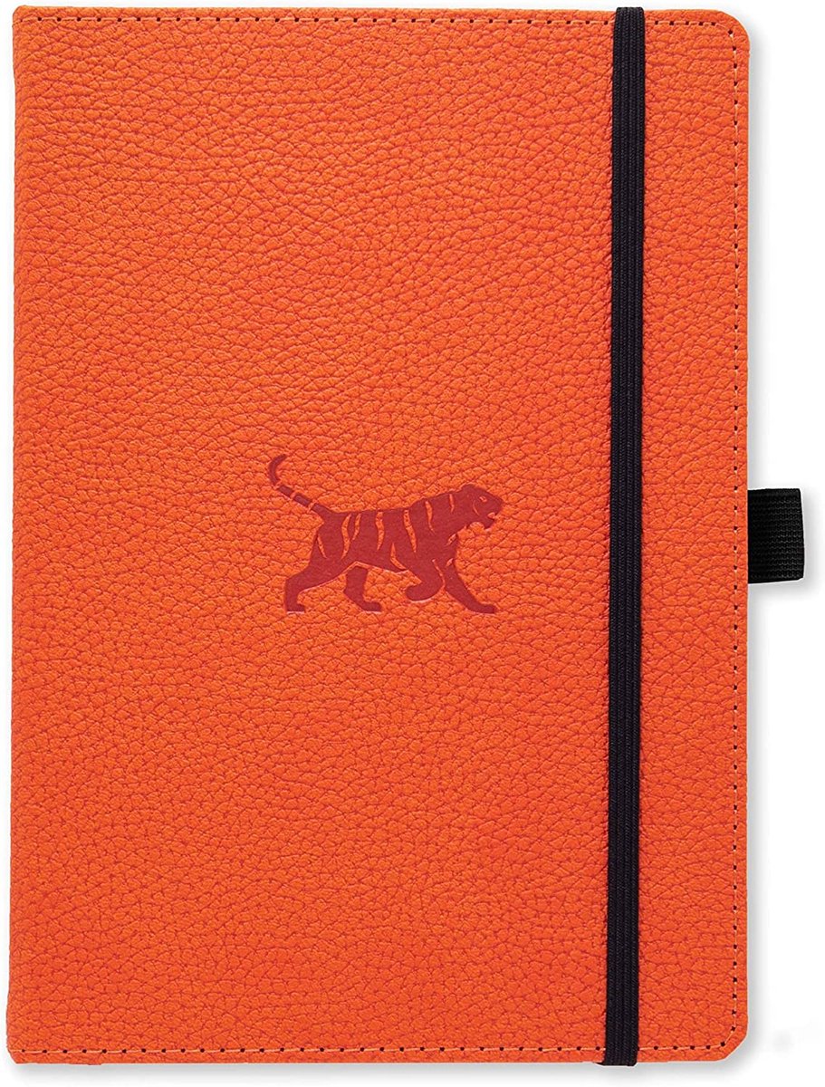 Dingbats* Wildlife A5 Notitieboek - Orange Tiger Blanco - Bullet Journal met 100 gsm Inktvrij Papier - Schetsboek met Harde Kaft, Binnenvak en Bladwijzer