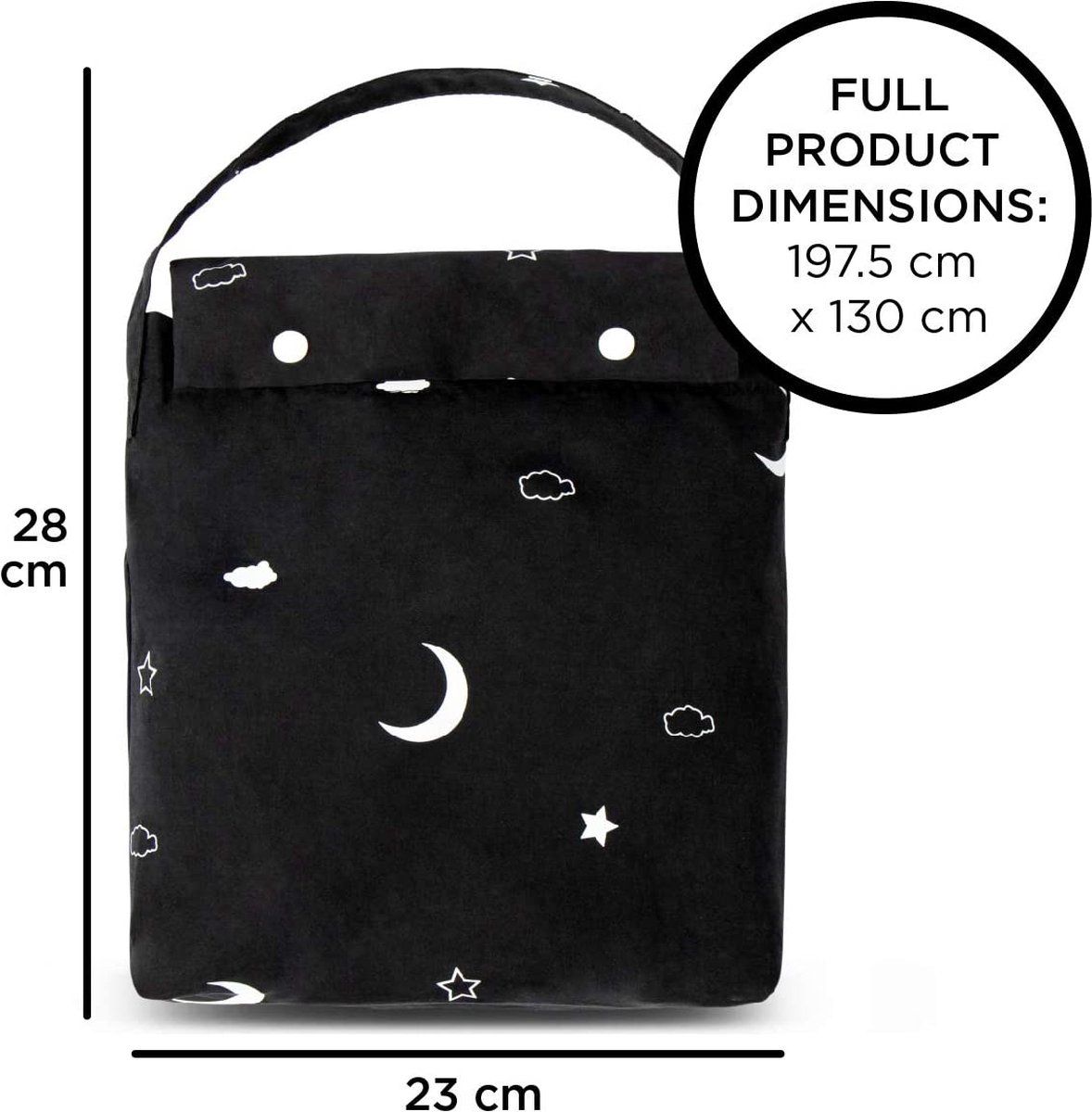 Tommee Tippee Sleeptime draagbaar verduisteringsgordijn met zuignappen, verstelbaar en licht, groot, 130 x 198 cm