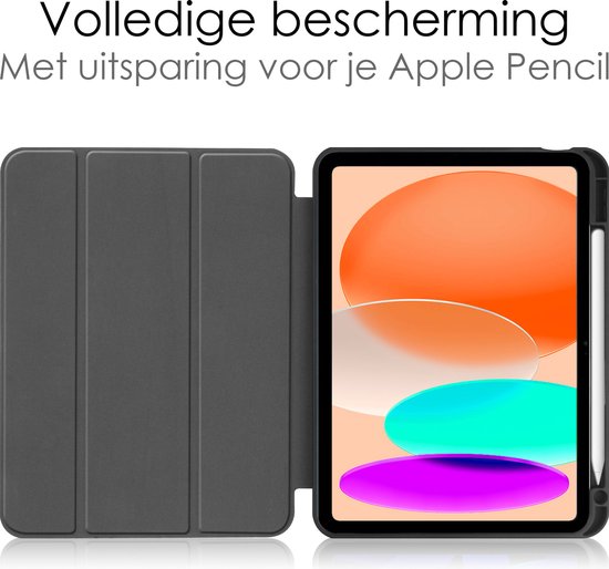 Coque iPad 10 2022 Hardcover Rigide Book Case Avec Découpe Apple Pencil  Avec