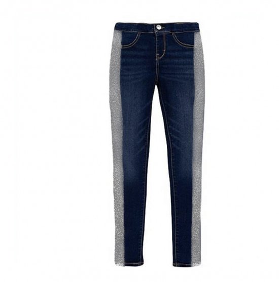 LEVI'S Broek Atomic 710 donkerblauwe jeans met zilveren glitterband
