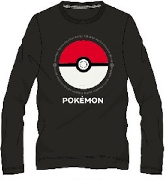 T-shirt Pokemon / manche longue, noir, Pokemon Battle, taille 164