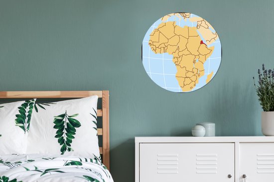 Illustration de l'Érythrée sur la carte africaine Cercle mural aluminium ⌀ 60 cm - impression photo sur cercle mural / cercle vivant / cercle de jardin (décoration murale)