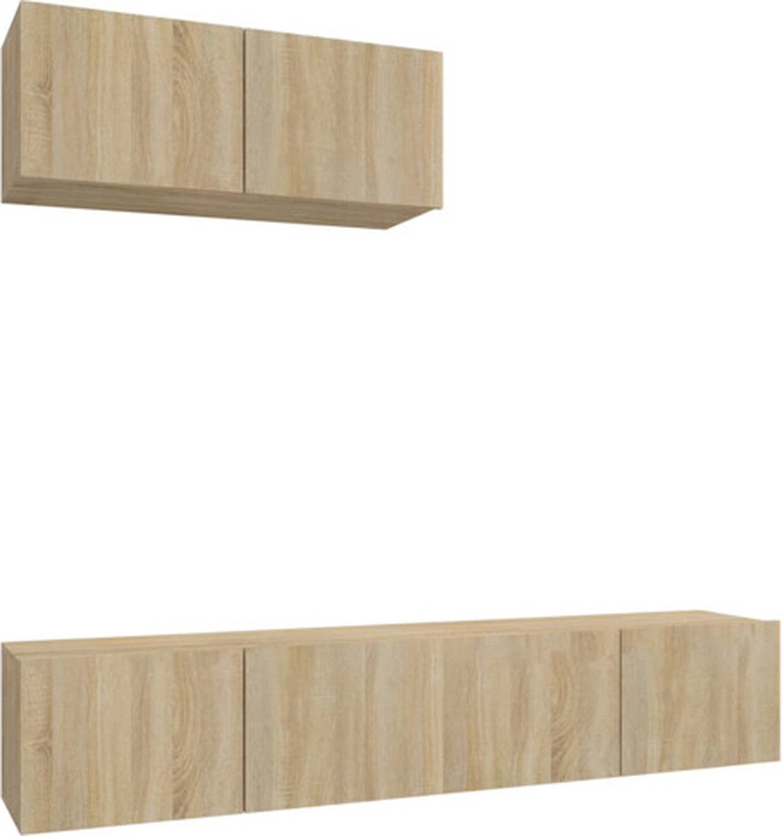 vidaXL - 3-delige - Tv-meubelset - bewerkt - hout - sonoma - eikenkleurig
