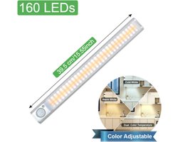 TLVX Led lamp beweging sensor | Draadloos | Accu lamp | Sensor lamp | USB Oplaadbaar | Dimbaar | Light Motion Sensor | 40 CM | 160 leds | Nacht Lamp LED | Warm White | Cold White | Magneet strip | Kastverlichting | Zaklamp | LED-strip | LED Balk