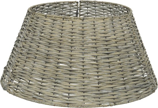 KSD Kerstboom mand - grijs - D57 x H28 cm - rotan - voor kerstboom tot 180 cm - kerstboomrok