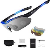 Falkann Basics - fietsbril / sportbril set + 5 verwisselbare lenzen incl. gepolariseerde Lens - Blauw