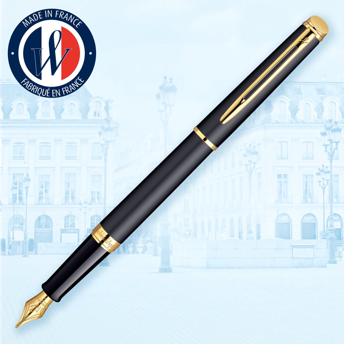 Waterman Hémisphère-vulpen | Matzwart met 23k gouden rand | Fijne ...