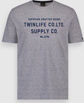 Twinlife Heren T. Crew Injection Naps - T-Shirts - Ademend - Duurzaam - Blauw Grijs - L