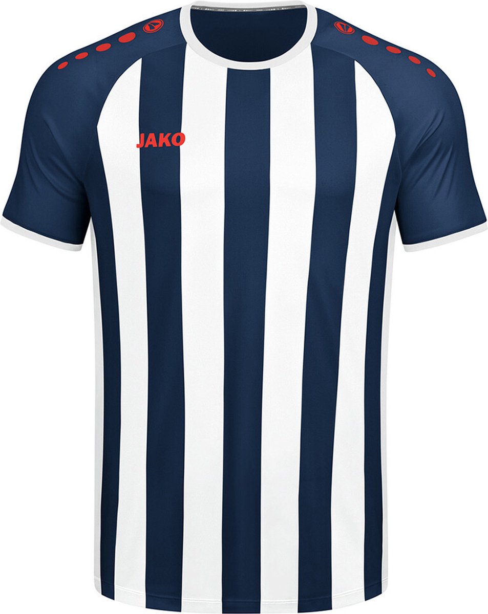 Jako Inter Shirt Korte Mouw Kinderen - Navy / Wit / Flame | Maat: 152