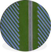 WallCircle - Wandcirkel - Muurcirkel - Weg en zonnepanelen - Aluminium - Dibond - ⌀ 90 cm - Binnen en Buiten