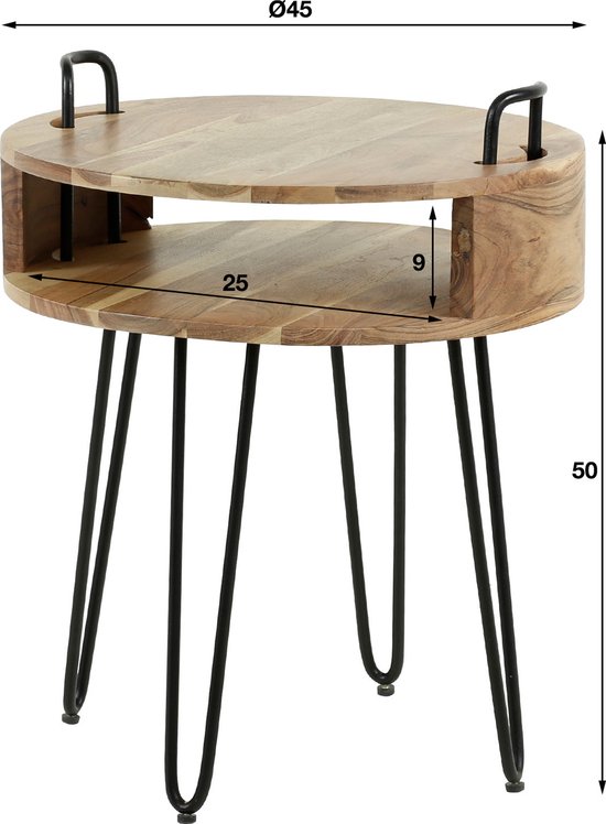 DePauwLiving | Table de chevet ronde | LxLxH = 45 x 45 x 50cm - Tables de  chevet de... | bol.com