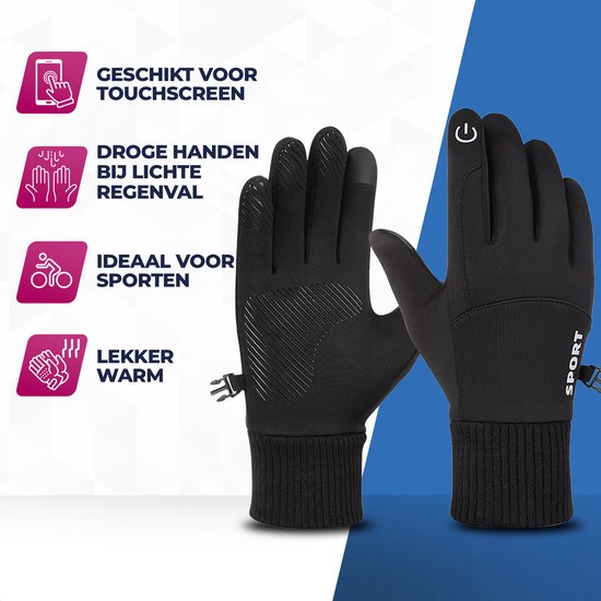 Roegaarden Handschoenen - Heren en Dames - Sport - Touchscreen - - Zwart |
