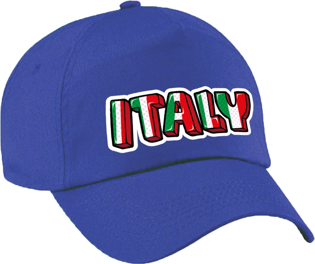 Bellatio Decorations Italie landen / voetbal / EK / WK pet - volwassenen - blauw