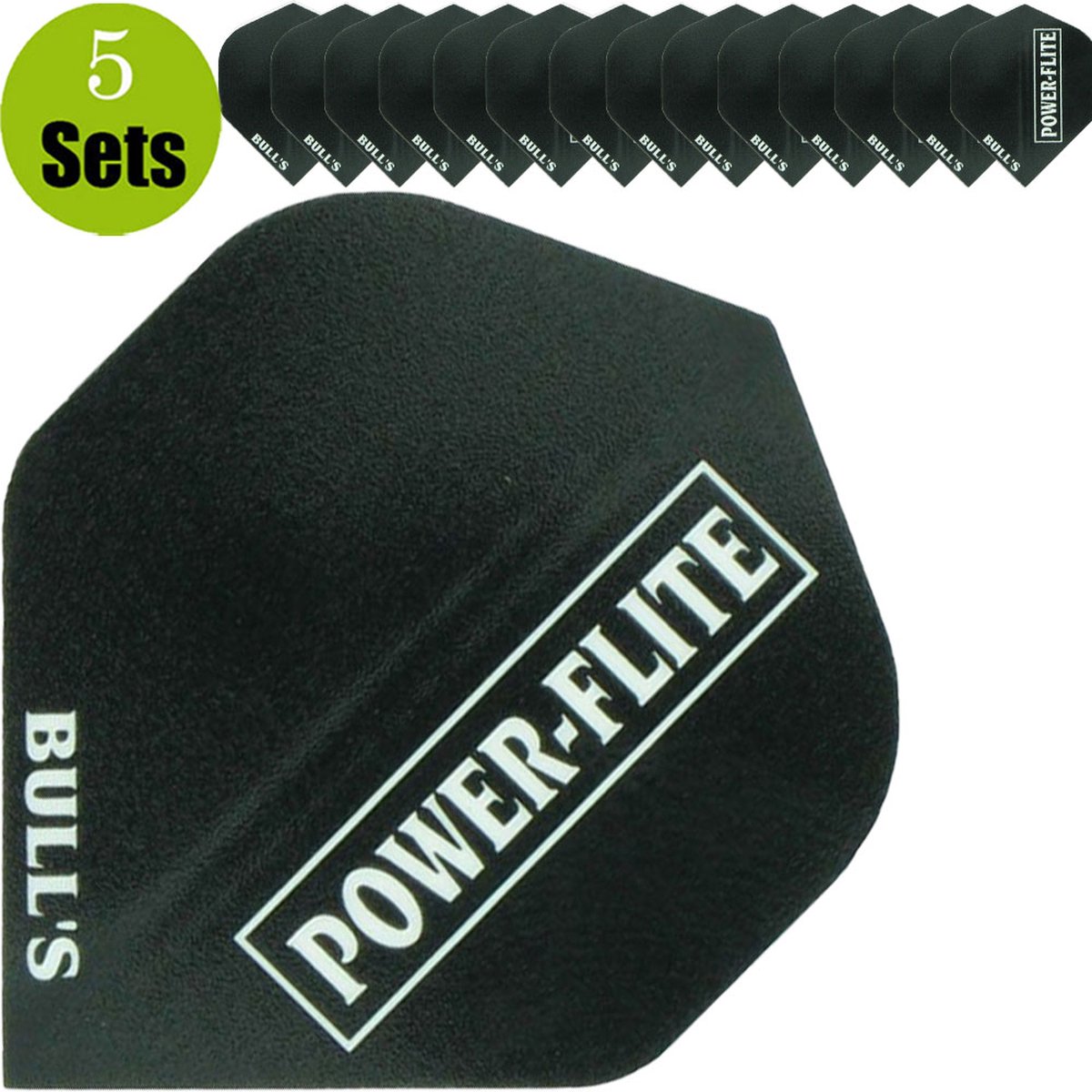 Powerflights Dartflights - Zwart- (5 Sets)